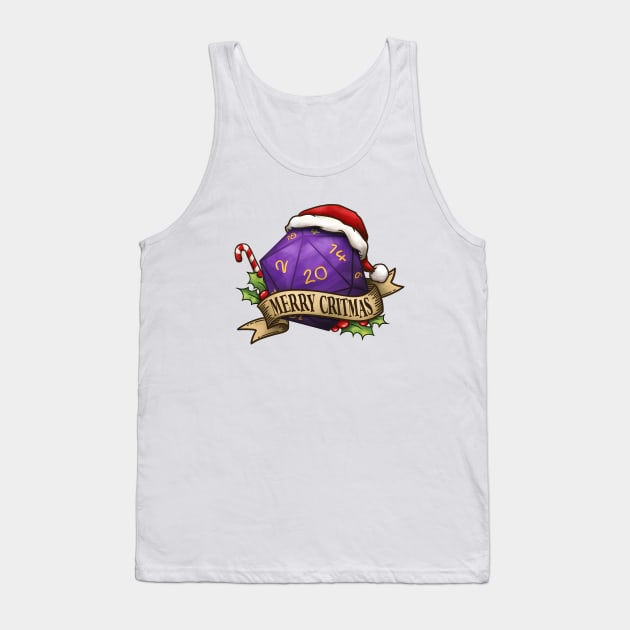 D20 Merry Critmas Dice Purple Tank Top by Takeda_Art